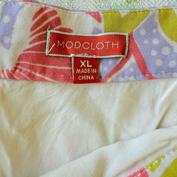 Modcloth Whole Lotta Loveliness Wrap Skirt Floral Tropical Springtime Tulip XL - Picture 6 of 6